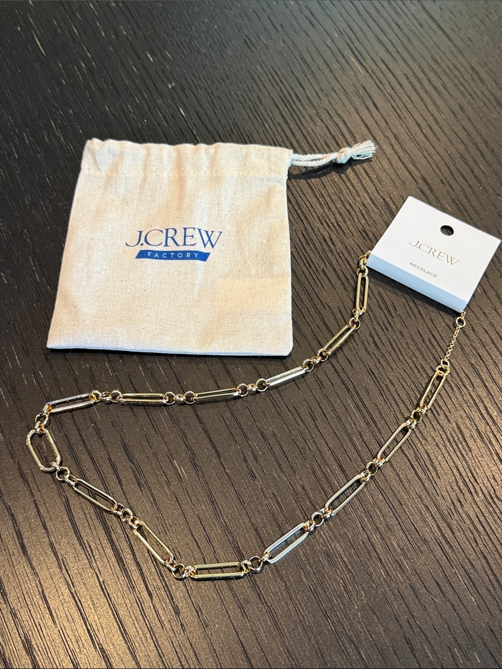 J. Crew Women’s Unisex Gold Link-and-Bead Long Necklace